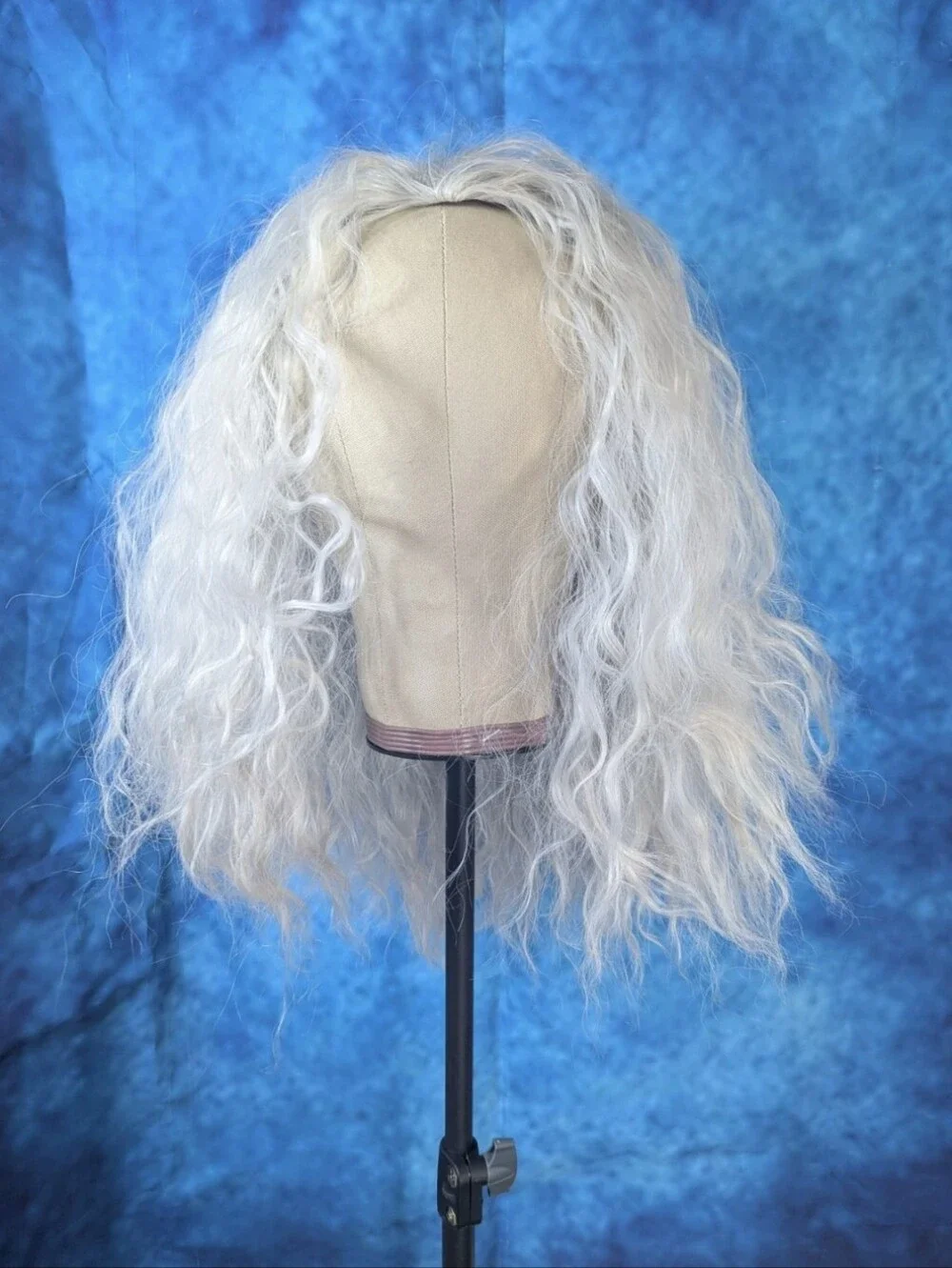 Witchy White Grey Synthetic Wig Mid-Length Adjustable Cap NIB